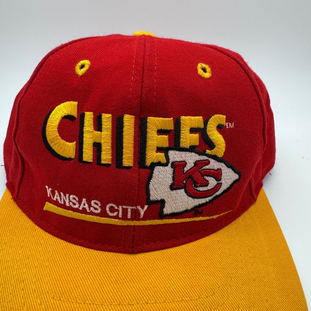 Kansas City Chiefs Hat Eastport Snapback Red Yellow Cap Team NFL Vtg 90s